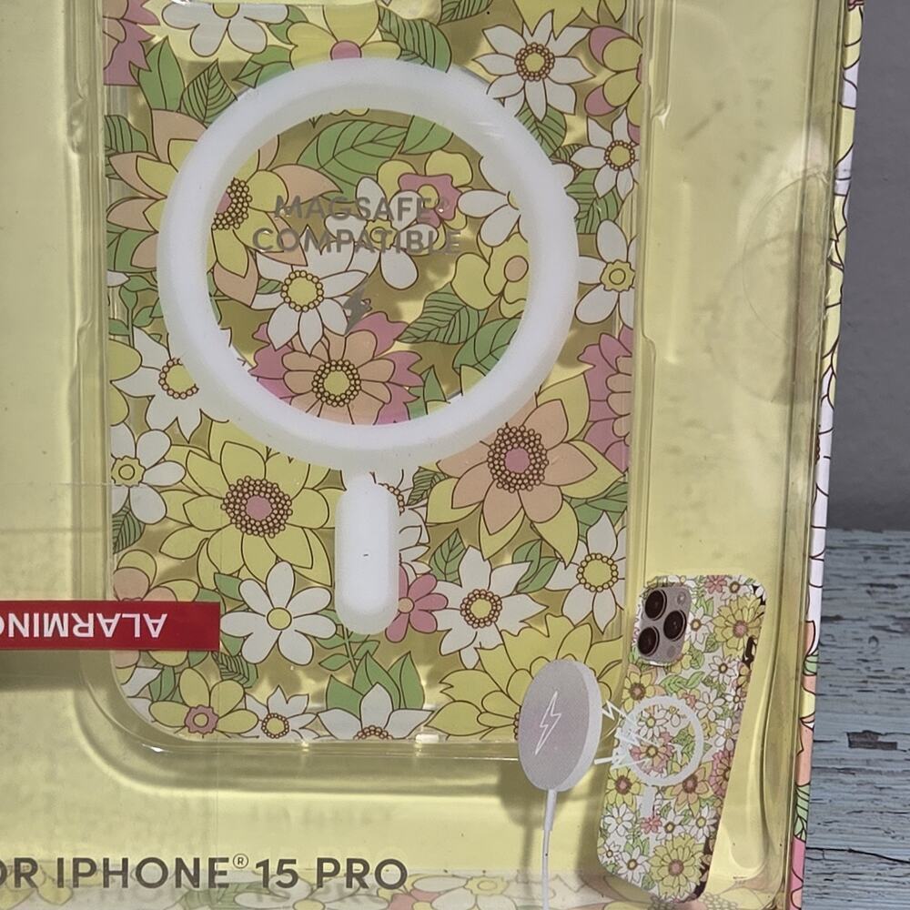 XO Poppy IPHONE 15 PRO MAXPhone Case MagSafe Compatible Yellow Floral Cottagecor - Picture 3 of 5